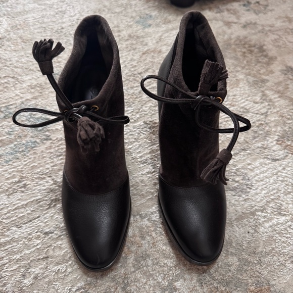 Loro Piana Short Boots Suede Leather Dark Brown Women’s Size 38 or US Size 8 - Picture 2 of 8